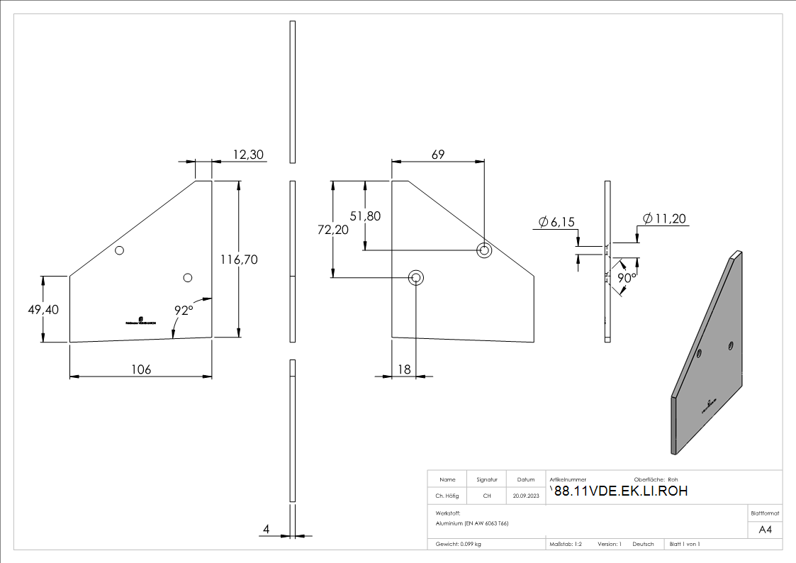 Endkappe links fuer eleganza canopy- roh-88-11VDE-EK-LI.ROH