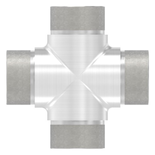 Kreuzstueck mit gleichem Abgang fuer Rundrohr Ø 42-4x2-0 mm V2A-11-3656.4