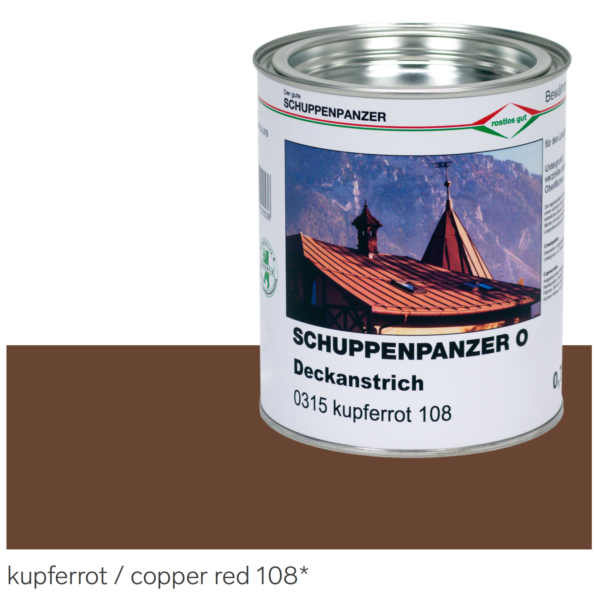 SCHUPPENPANZER-O 0315 kupferrot 2,5 l für Dachflächen