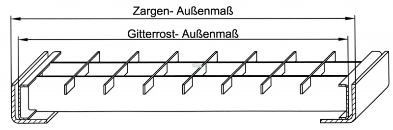 Lichtschachtrost Baunormrost | Maße:  290x990x20 mm 30/30 mm | aus S235JR (St37-2), im Vollbad feuerverzinkt