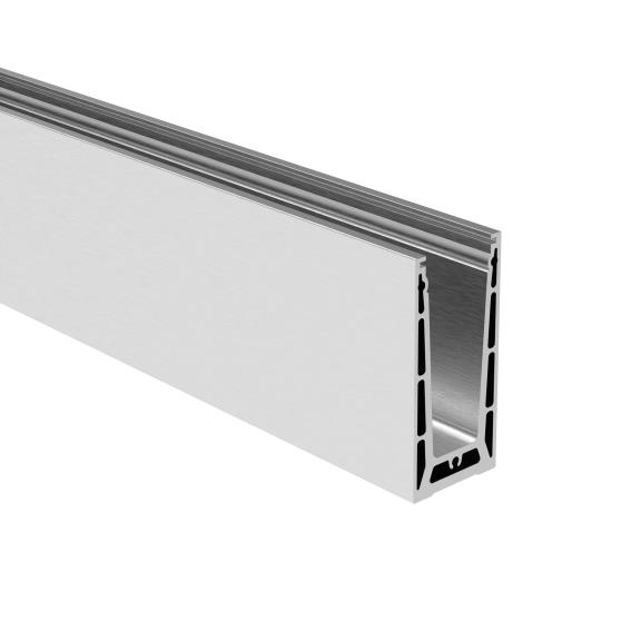 Ganzglasgelaenderprofil Aluminium 130x60 mm L 5000 mm Oberverankerung Glas 12-21-52 mm-89-11AL0004PRO5000SE-A.4