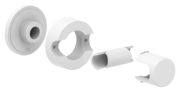 BRENK-fix® Halter Ø 50mm, Kunststoff, reinweiss 4 Stück