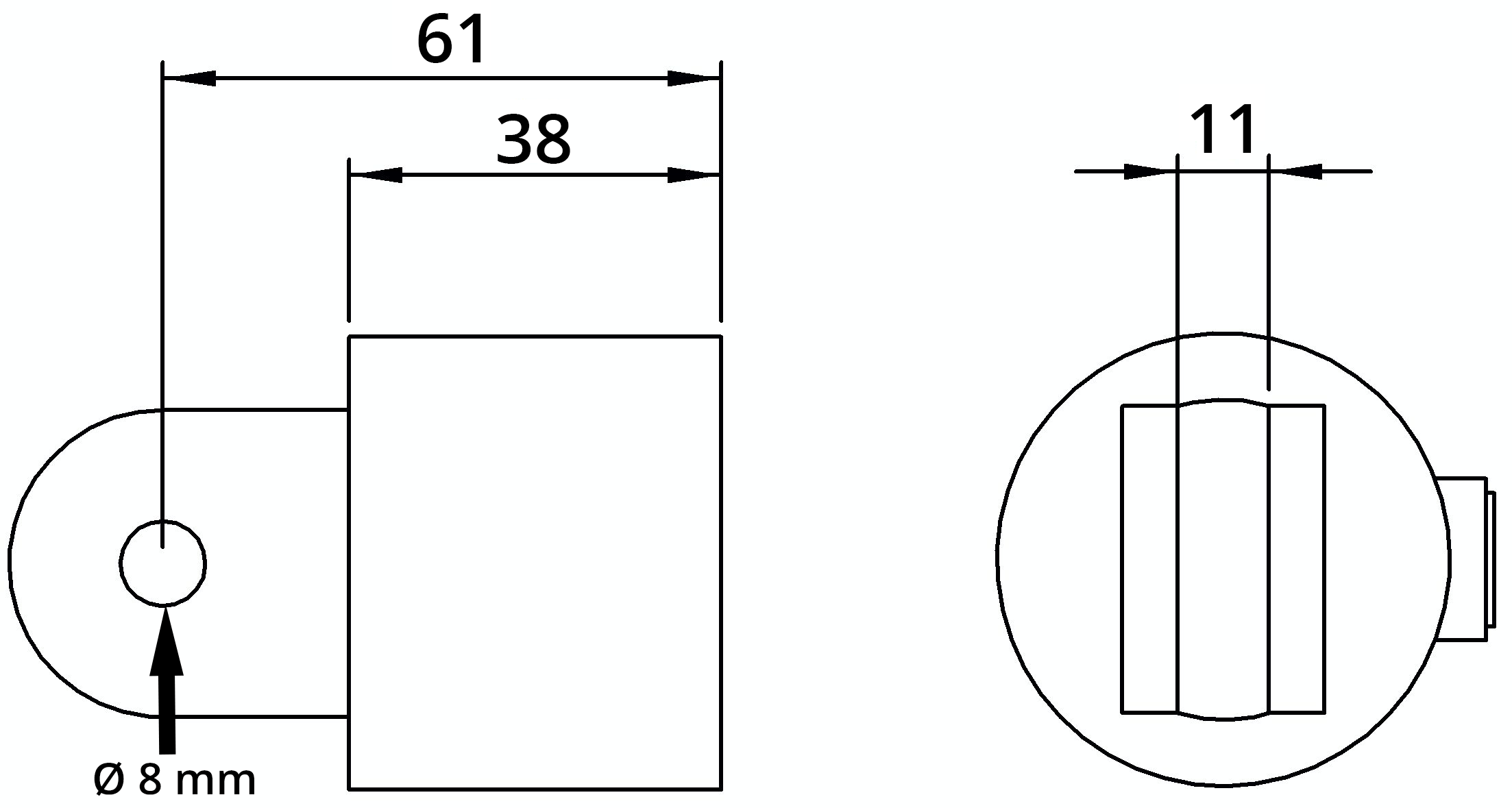 Rohrverbinder | Gelenkstück einfach | 173A27 | 26,9 mm | 3/4" | Feuerverzinkt u. Elektrogalvanisiert