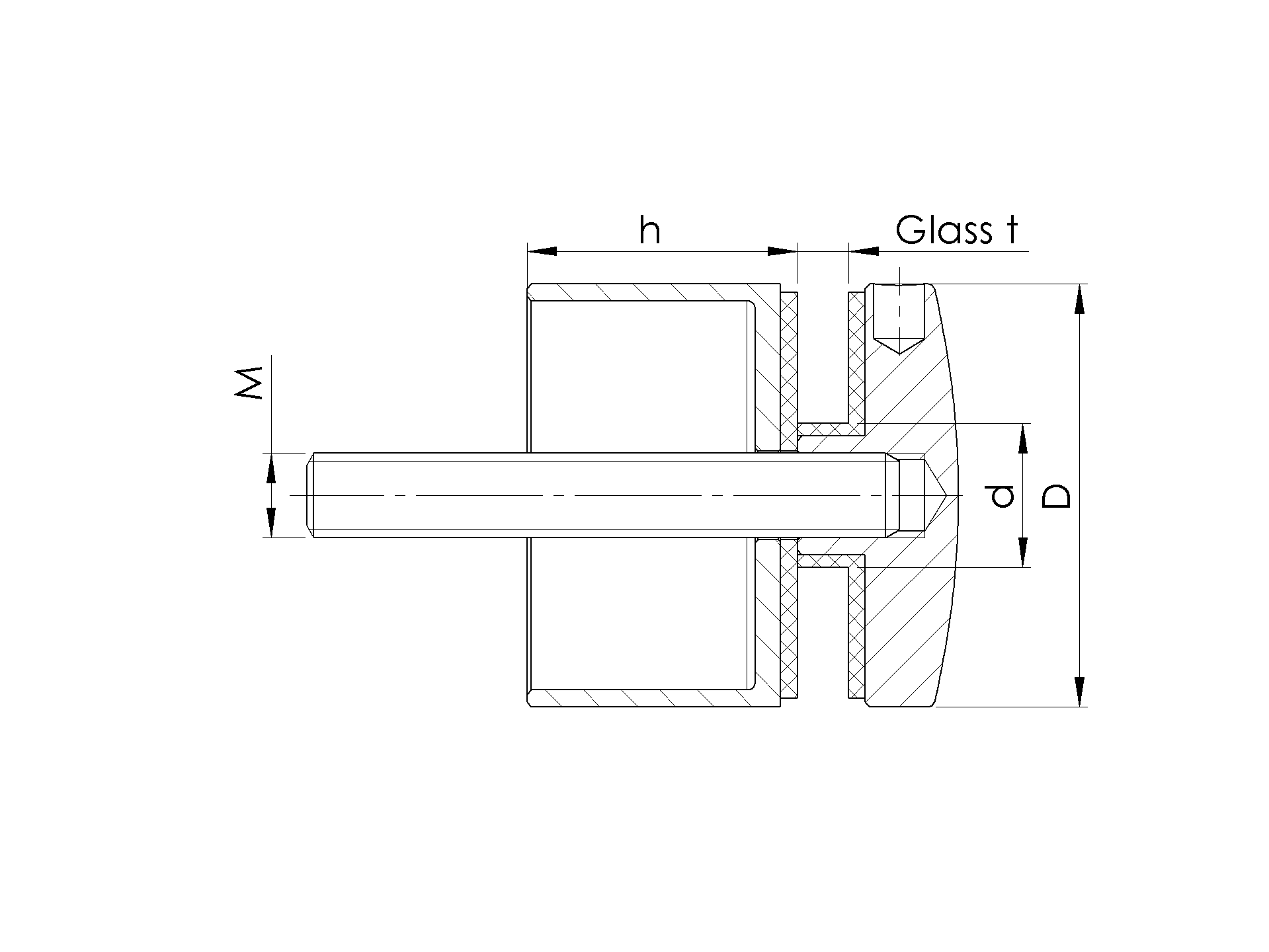 Punkthalter Glas Edelstahl AISI 304 D 50 mm fuer 8-17-52 mm Glas poliert Flachpfosten-89-11A0747400-A.4