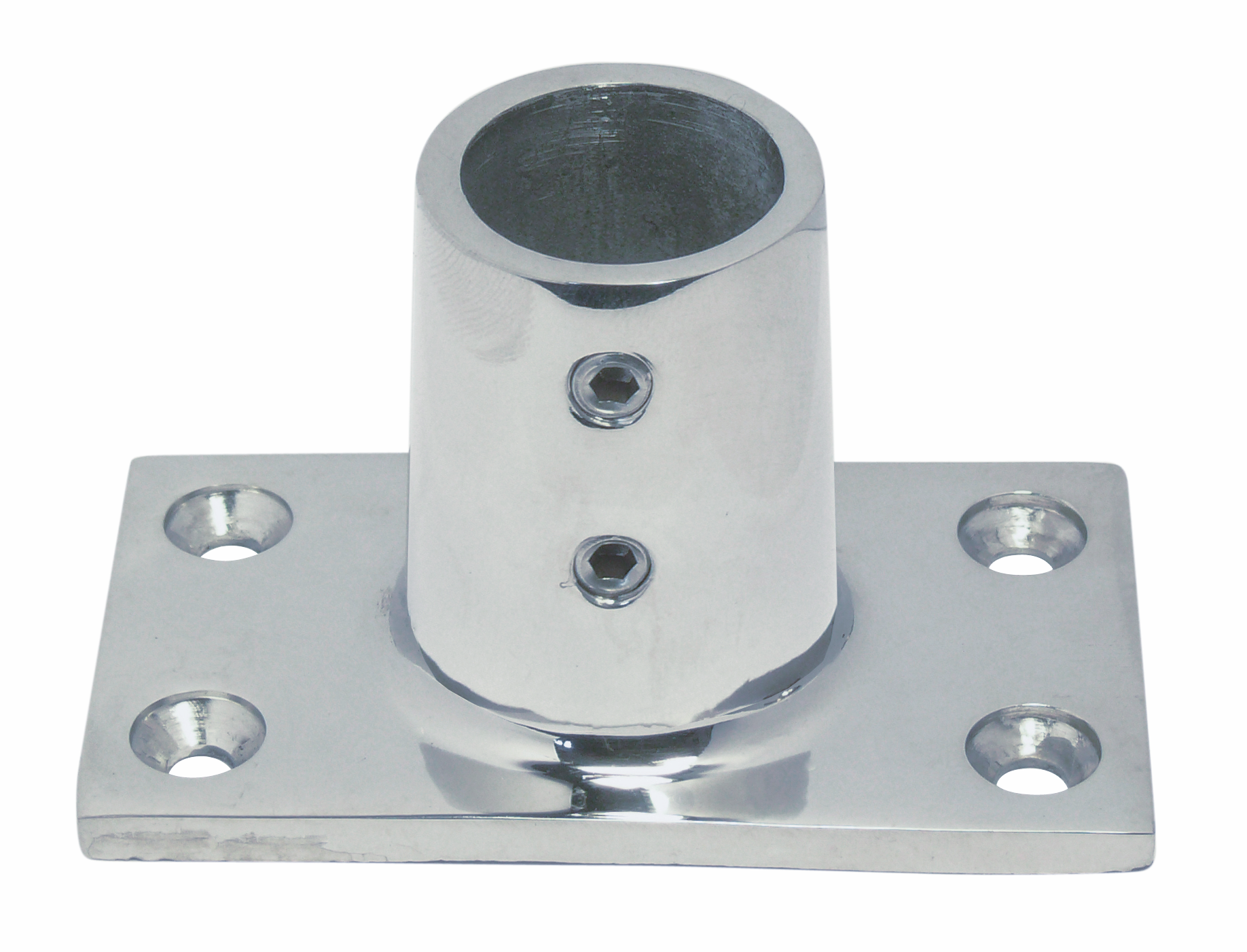 Relingfuss mit rechteckiger Grundplatte 90° V4A- Verkauf in VPE-66-64-411.8203