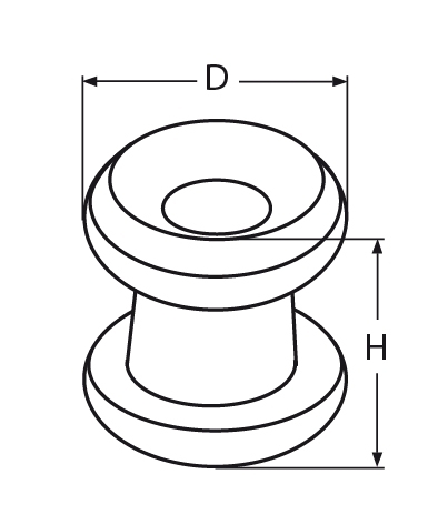 Gummiseilhalter - Persenning Knopf 11 x 10 mm- fuer Seil max-5 mm V4A- VPE 50 Stueck-66-64-411-814210411.10