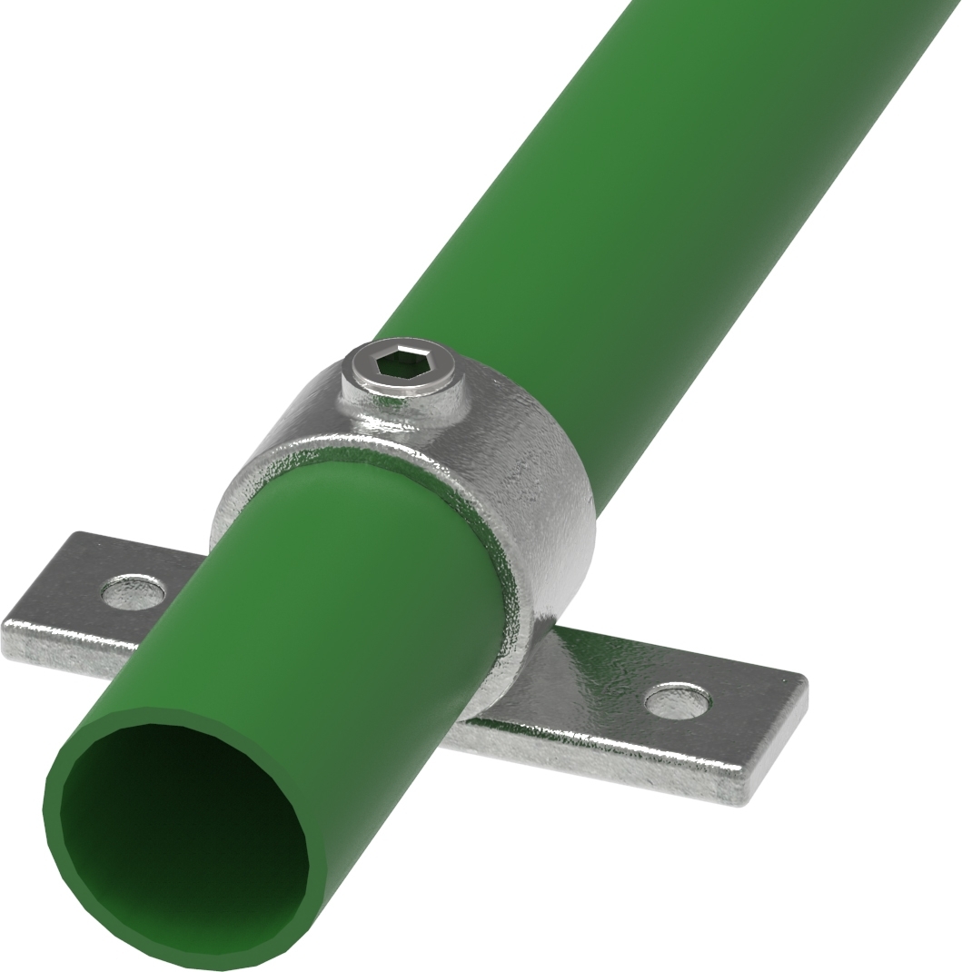 Rohrverbinder Befestigungsring mit Flansch 2 Bohrungen Ø 33-7 mm -1- - Temperguss verzinkt - 198B34-198B34