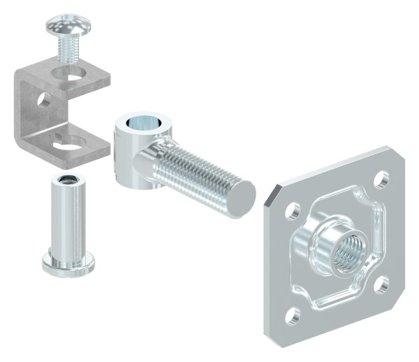 Torband M24 verstellbar mit Befestigungsplatte Stahl (Roh) S235JR