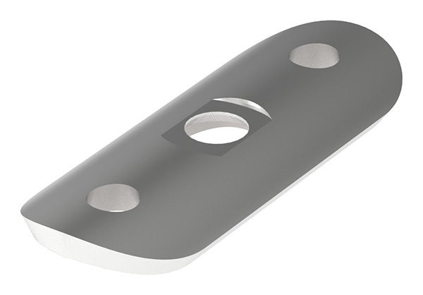 Handlaufanschlussplatte 63x25x4 mm fuer Rohr Ø 33-7 mm V2A-11-2141.4