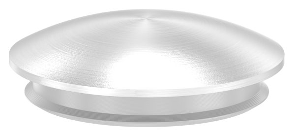 Stopfen leicht gewölbt V2A Vollmaterial für Ø 33,7x2,0 mm - mit Nase