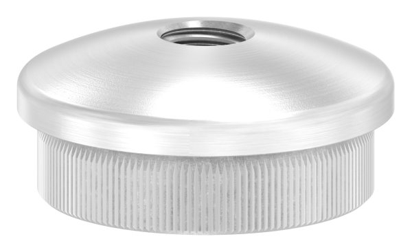 Rohrstopfen für Ø 33,7x2,0 mm leicht gewölbt zum Einschlagen mit M8  | V2A