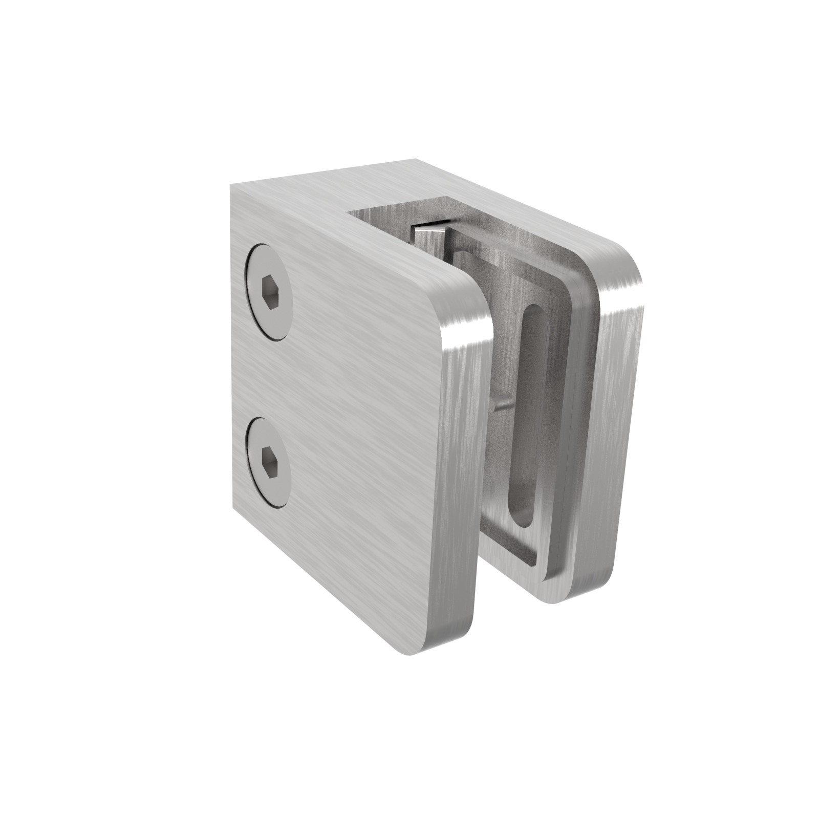 Glasklemme 45x45x27 mm Ø 48,3 mm, für 6,76 mm VSG Glas