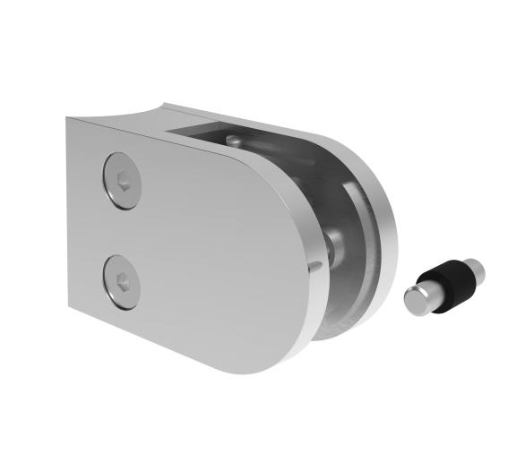 Glasklemme Edelstahl AISI 316 fuer Pfosten D48-3 Glasstaerke 8-10-76 mm Glanz-89-11A142200048L-A.4
