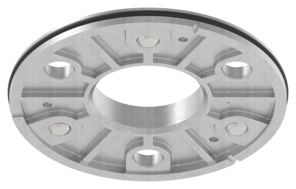 Ankerplatte, Ø 123,5 x 8mm für 48,3mm Rohr, roh, V2A