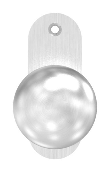 Tuerknopf Edelstahl V2A Ø 50 mm mit Kurzschild feststehend-88-1156645.240