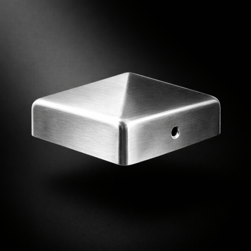 Pfostenkappe 70x70 mm Edelstahl V2A geschliffen – 10er Set inkl. Schrauben-60220-70-022