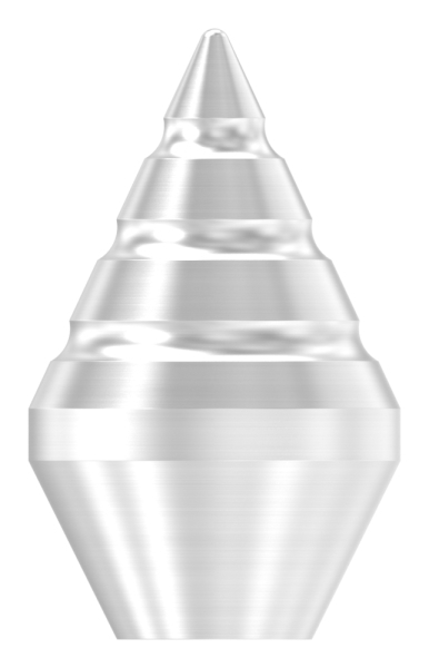Zierspitze Edelstahl V2A fuer Ø 12-0 mm Rundmaterial geschliffen Korn 240-88-1150463-240.S