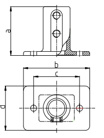 Rohrverbinder | Fußplatte rechteckig | 132KFC42 | 42,4 mm | 1 1/4" | Temperguss u. Elektrogalvanisiert