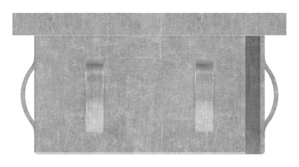 Stahlstopfen flach | mit M8 | für Rohr 60x60x2,0-3,0 mm | Stahl S235JR, roh