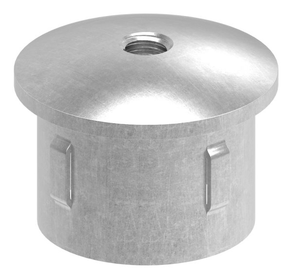 Stahlstopfen | mit M8 | leicht gewölbt | für Rohr Ø 42,4 x 3,0-3,5 mm | Stahl (Roh) S235JR