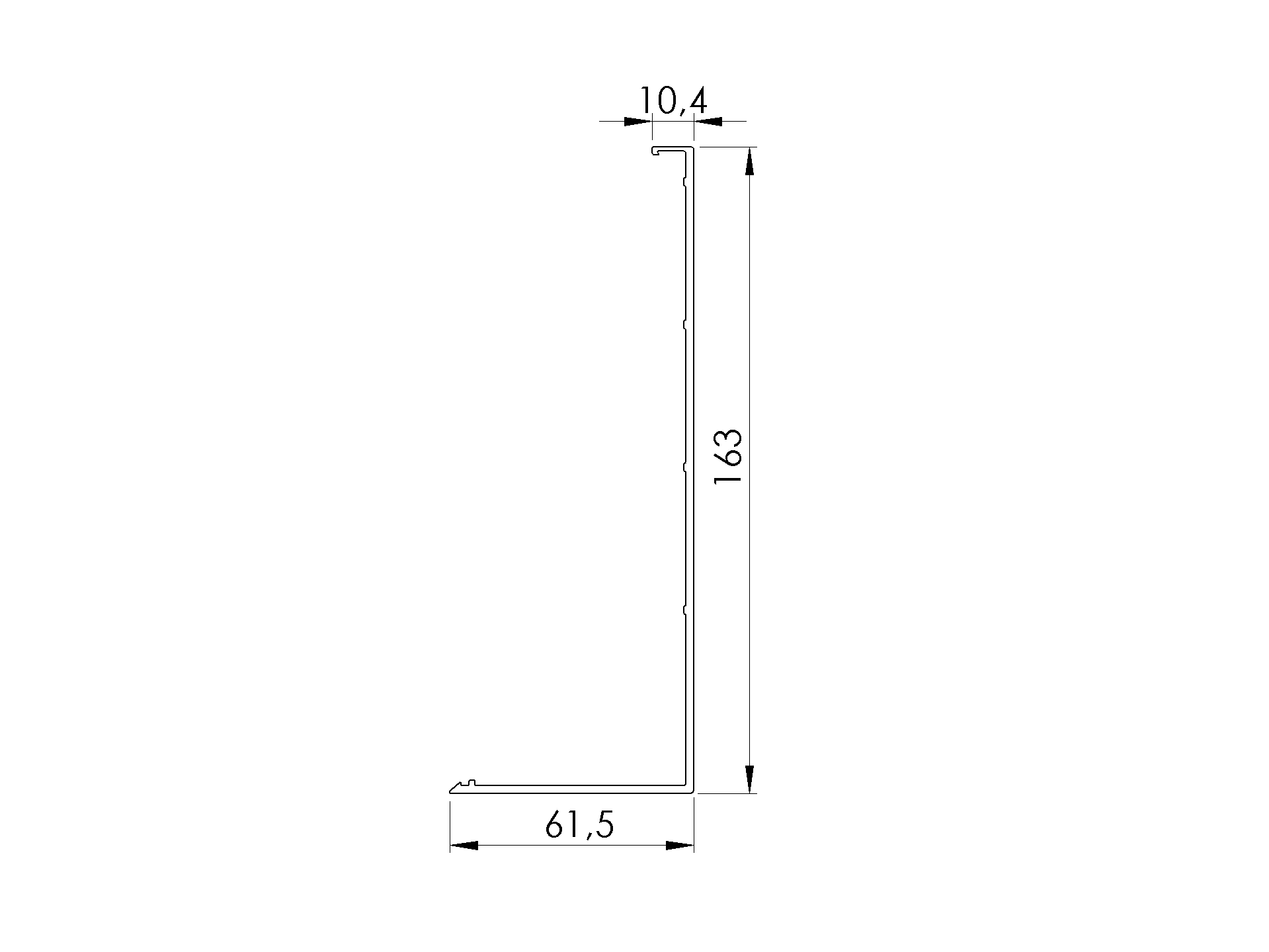 Abdeckleiste Aluminium 6000 mm fuer Hohlprofil AL-0011-LIGHT Satin-ELOX-89-11AL00486000SE-A.4