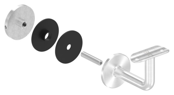 Handlaufhalter für Glas, Halteplatte 42,4mm, V4A