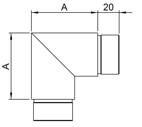 Steck-Eckstueck V2A fuer Rohr Ø 42-4 x 2-0 mm 90°-11-3611.4