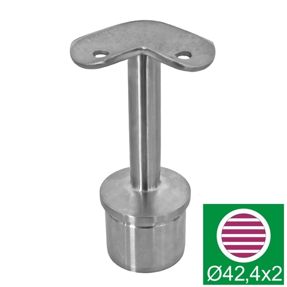 Handlaufhalter Edelstahl AISI 316 fuer Rohr Ø 42-4 mm Eckpfosten 90° Schliff-89-11A140710842-A.4