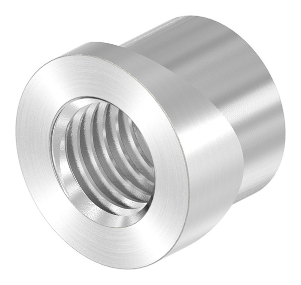 Gewindehuelse Edelstahl V2A Ø 26-9 mm M12 geschliffen-88-1151350-240.27