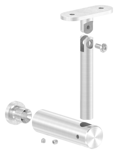 Handlaufhalter V2A Wandabstand 80 mm Gelenk flach fuer Rohr-11-2057.4