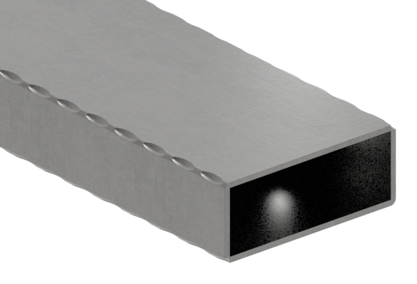 Rechteckrohr | gehämmert | Maße: 100x40x3 mm | Länge: 6000 mm | Stahl S235JR, roh