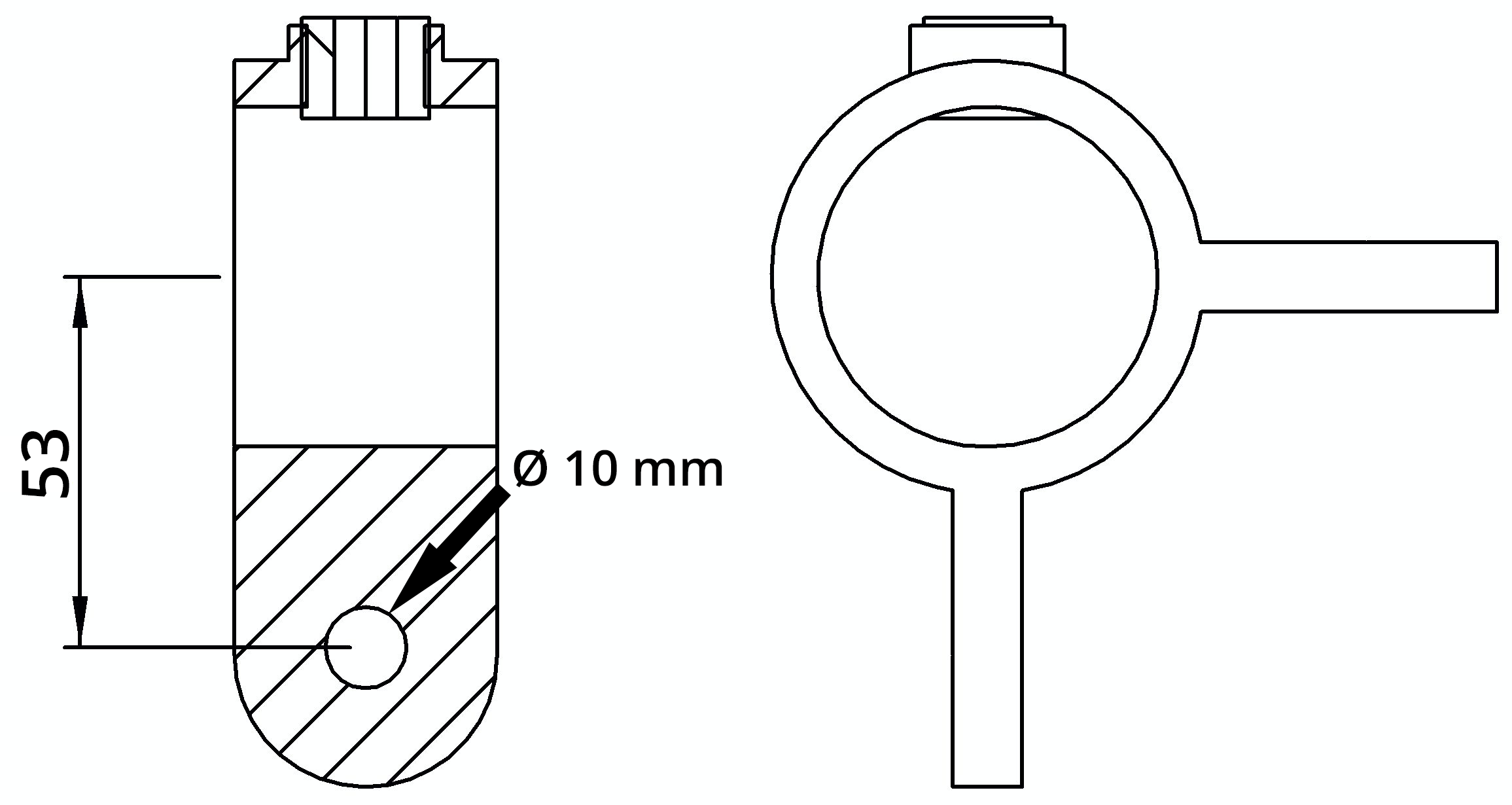 Rohrverbinder Gelenkstueck doppelt 90° Ø 48-3 mm -1 1-2- - Temperguss verzinkt - 168MD48-168MD48