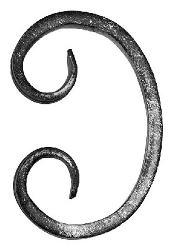 C-Schnecke - Masse- 50x80 mm - Material- 12x5 mm - Stahl S235JR- roh-30-3715.8