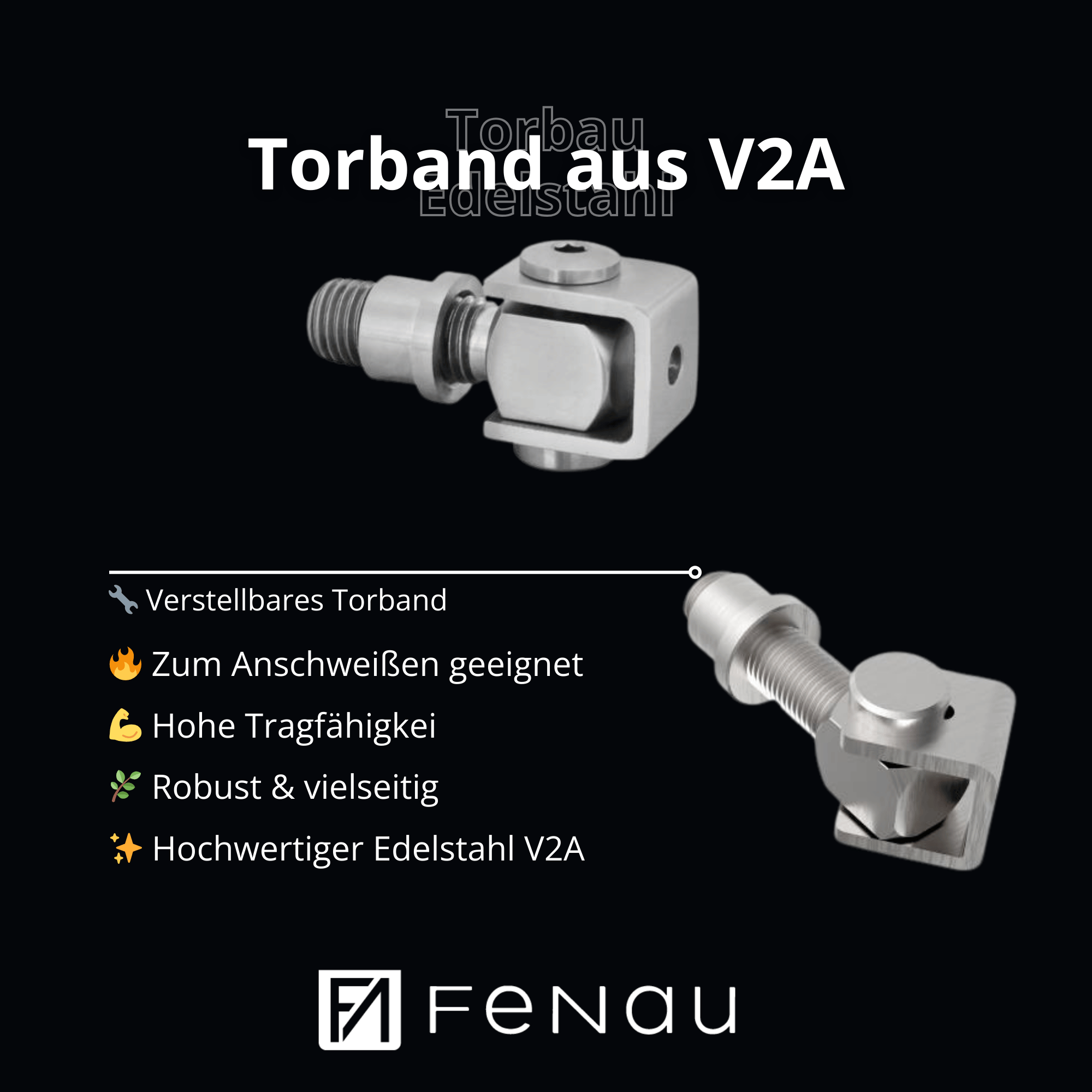 Torband M16 Edelstahl V2A verstellbar zum Anschweißen | rostfrei & langlebig
