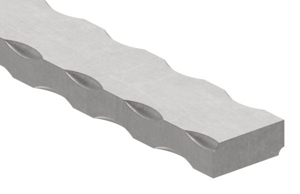 Flacheisen | 4 Kanten gehämmert | Material: 30x12 mm | Stahl (Roh) S235JR