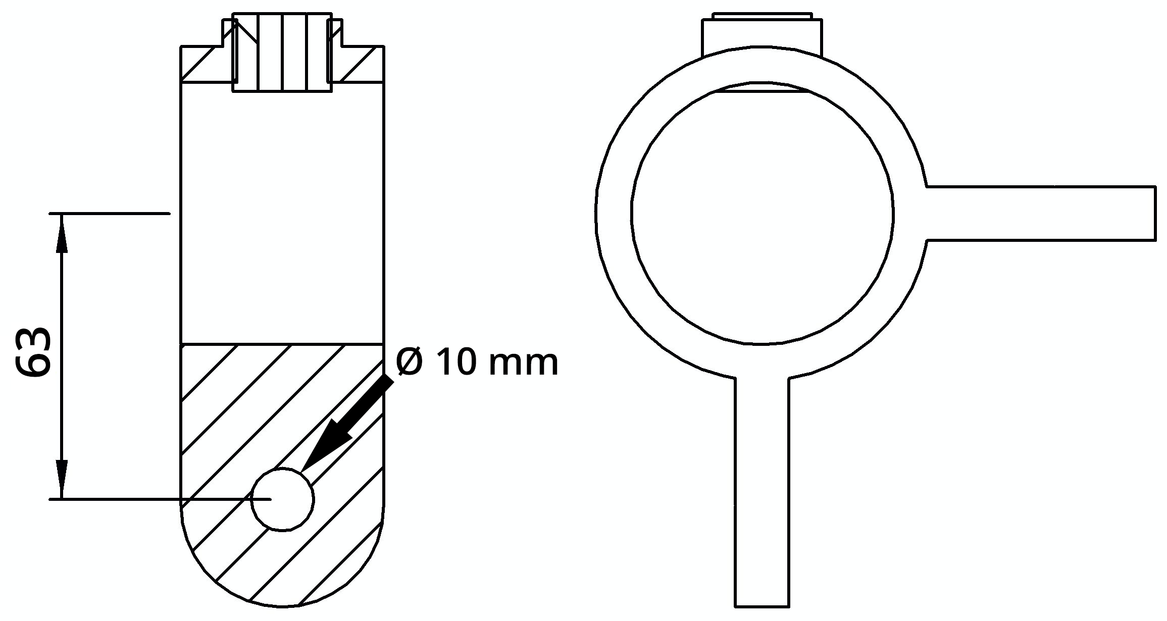 Rohrverbinder | Gelenkstück doppelt 90° | 168ME60 | 60,3 mm | 2" | Feuerverzinkt u. Elektrogalvanisiert