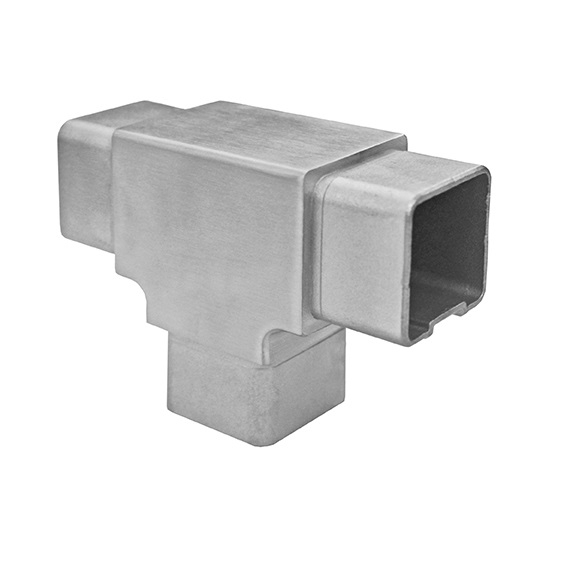 Handlauf T-Verbinder Edelstahl V4A 40x40x2 mm geschliffen fuer Klebeverbindung-89-11A144307040-A.4