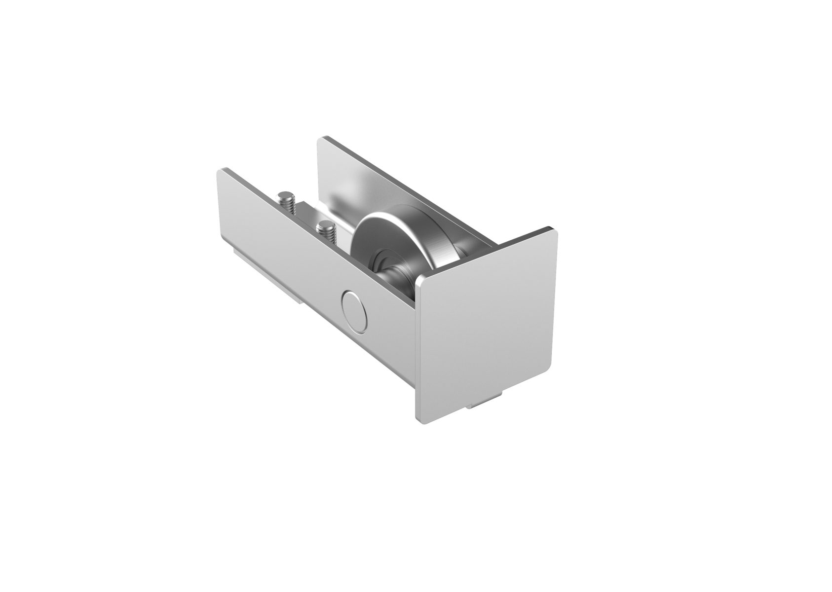 Endanschlag mit Fuehrungsrolle Stahl verzinkt fuer Profil 60 x 60 mm-89-11H14N60X60-A.4