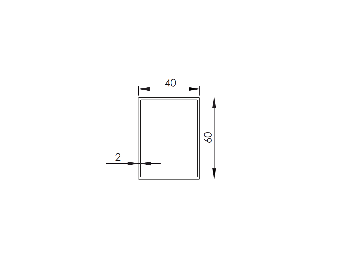 Rechteckprofil Stahl 60 x 40 x 2 mm verzinkt 6000 mm-89-11ZN60X40X26000-A.4