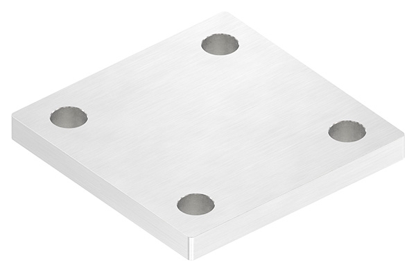 Ankerplatte, 100 x 100 x 10mm, mit Längsschliff, V2A