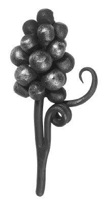 Weintraube - Masse- 60x80 mm - mit Rebe - Material- Ø 8 mm - Stahl S235JR- roh-30-2665.8