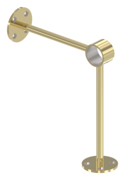 Fußlaufstütze, für Rohr 33,7mm, Messingoptik