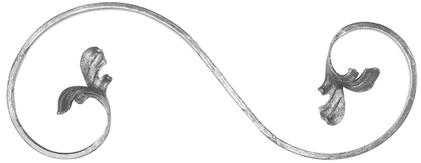 Leichtbarock | rechts | Maße: 120x300 mm | Material: 12x5 mm | Stahl S235JR, roh