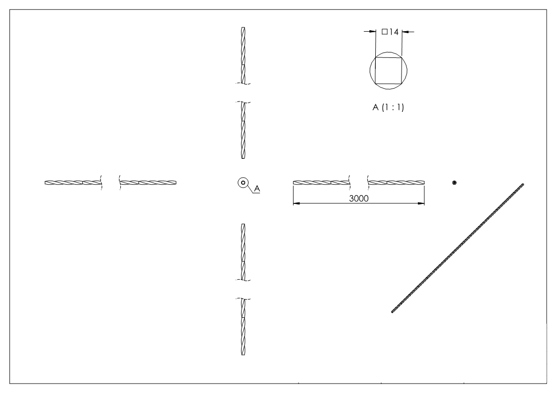 14mm-VK durchgehend gedreht 3m