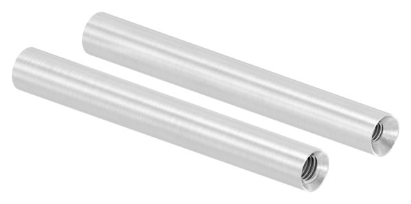 Stift | Maße: 100x12 mm | mit 2 Innengewinde: M6x15 und M8x15 mm | V2A