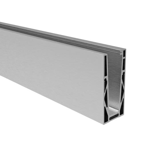 Ganzglasgelaender Profil Aluminium 5000 mm fuer Glas 12-21-52 mm Oberverankerung Satin-ELOX-89-11AL0004ECO5000SE-A.4