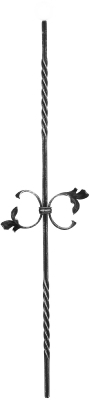 Zierstab - Laenge- 900 mm - Material- 12x12 mm gerillt - Stahl S235JR- roh-30-1147.8