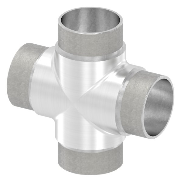 Kreuzstück mit gleichem Abgang für Rundrohr Ø 48,3x2,0 mm V2A