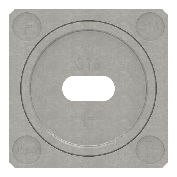 Wandbefestigung für Nutrohr 40x40mm, rechts, V4A