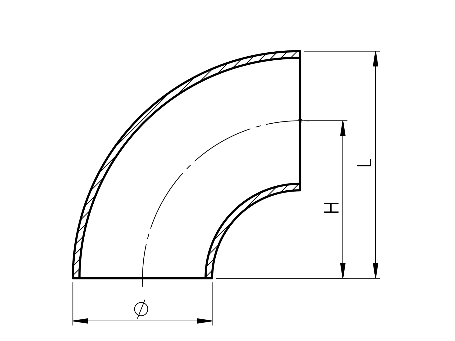 Bogen 90° | zum Schweißen | für Rundrohr: Ø 33,7 mm | V2A